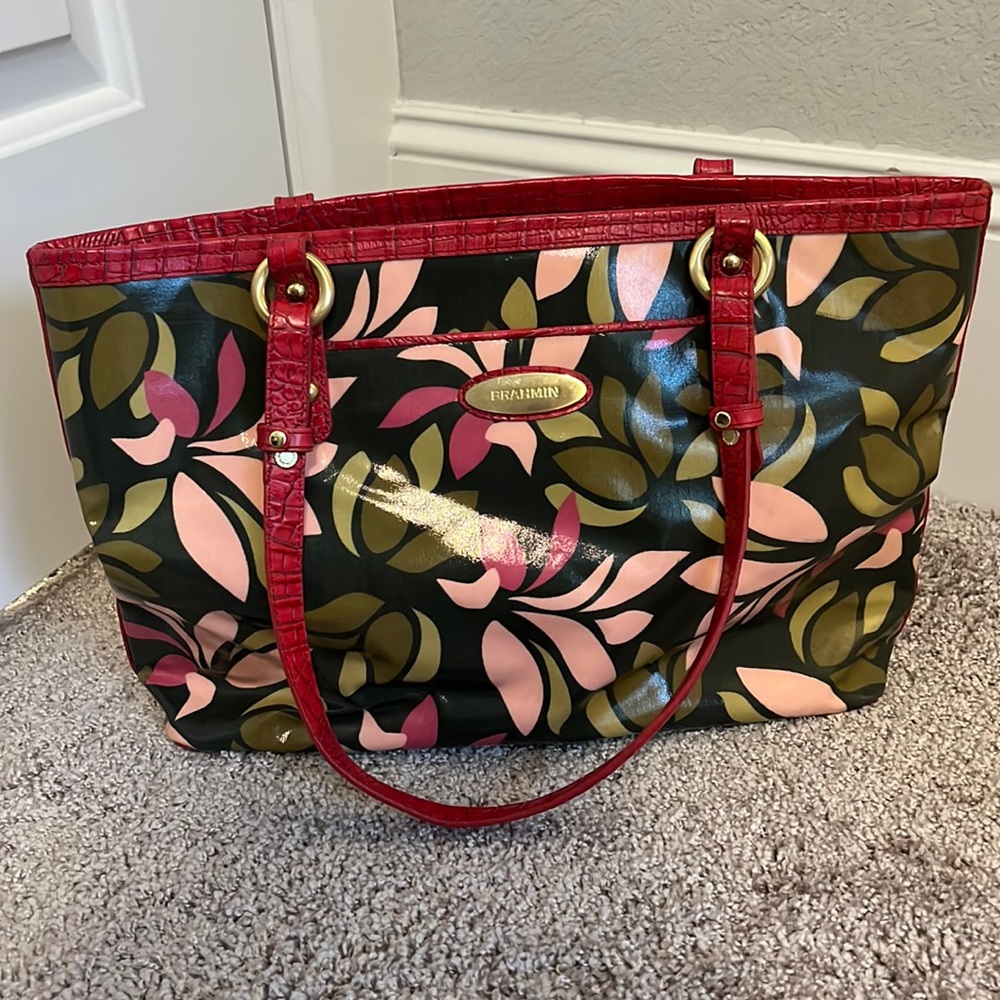 *RARE* Vintage Brahmin floral tote bag